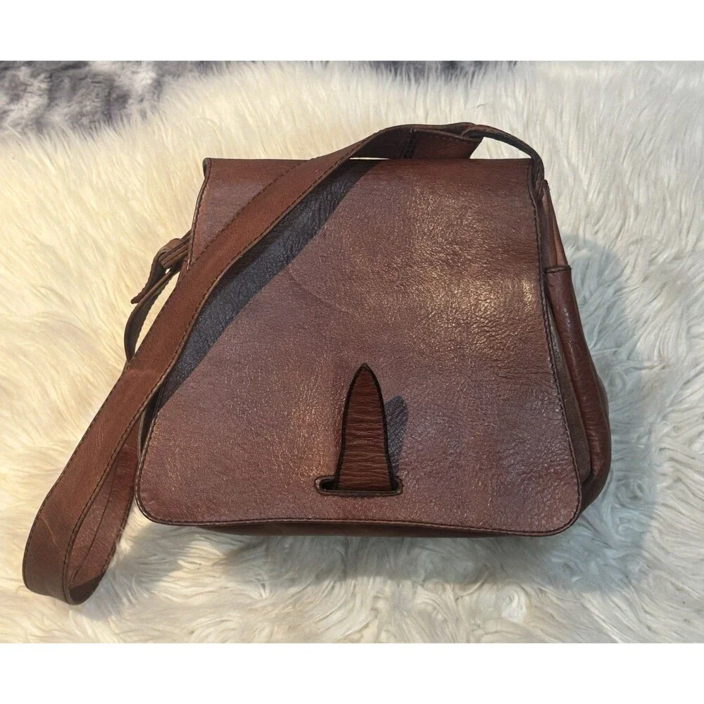 VTG 70s F.Clegg Genuine, Leather Shoulder Bag Purse Frank Clegg Boho Western - Picture 1 of 15